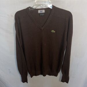 Izod-Lacoste Men’s Pullover Sweater Size Large Brown Acrylic Outdoors Comfort